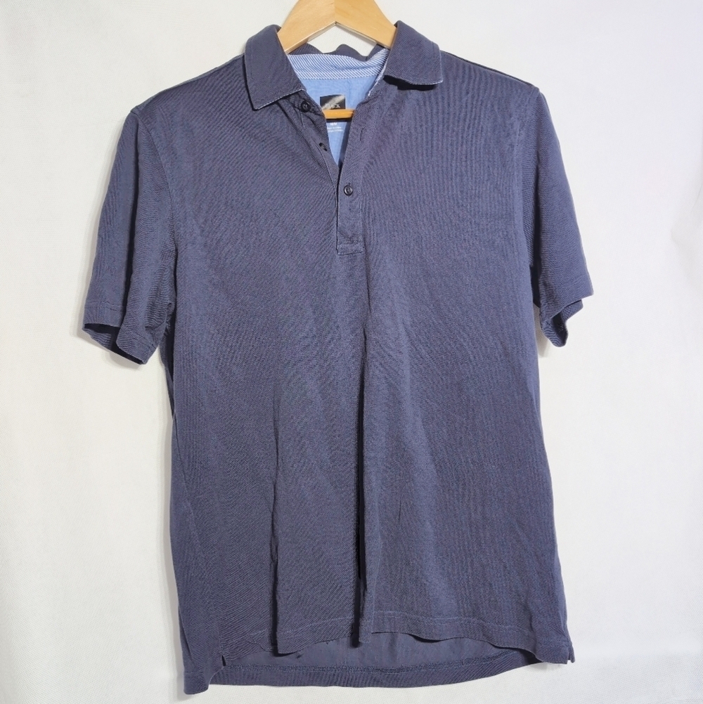 Saks Fifth Avenue Black Sz M Navy Polo Shirt